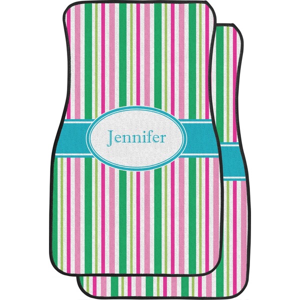 Grosgrain Stripe Custom Car Floor Mats Set (2Front & 2Back)