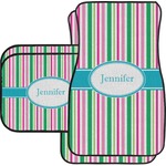 Grosgrain Stripe Car Floor Mats Set - 2 Front & 2 Back (Personalized)