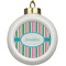 Grosgrain Stripe Ceramic Ball Ornament (Personalized)