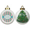 Grosgrain Stripe Ceramic Christmas Ornament - X-Mas Tree (APPROVAL)