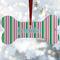 Grosgrain Stripe Ceramic Dog Ornament w/ Name or Text