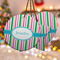 Grosgrain Stripe Ceramic Ornament w/ Name or Text