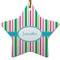 Grosgrain Stripe Star Ceramic Ornament w/ Name or Text