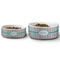 Grosgrain Stripe Ceramic Dog Bowls - Size Comparison