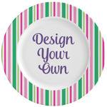 Grosgrain Stripe Ceramic Dinner Plates (Set of 4) (Personalized)