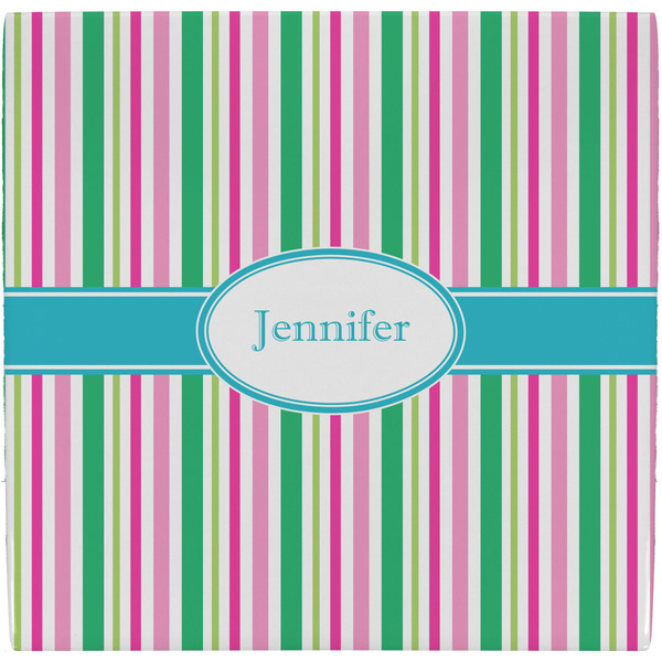 Custom Grosgrain Stripe Ceramic Tile Hot Pad (Personalized)