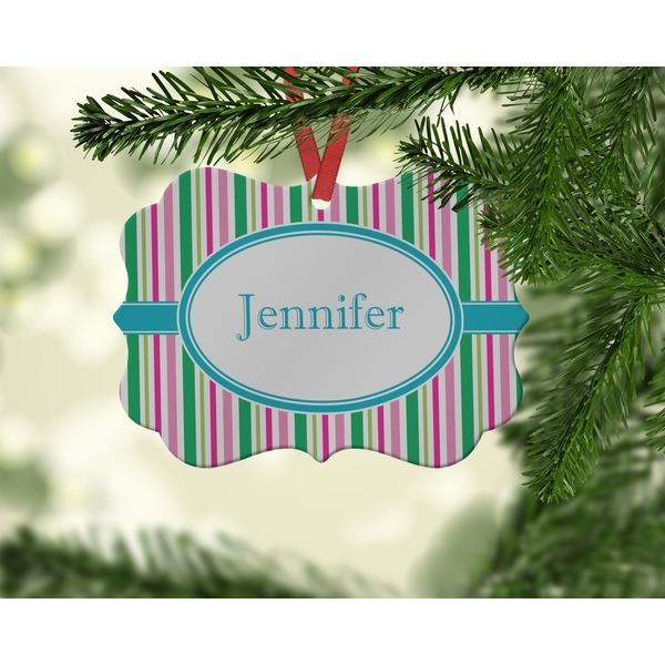 Grosgrain Stripe Christmas Ornament (On Tree)
