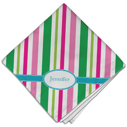 Grosgrain Stripe Cloth Dinner Napkin - Single w/ Name or Text