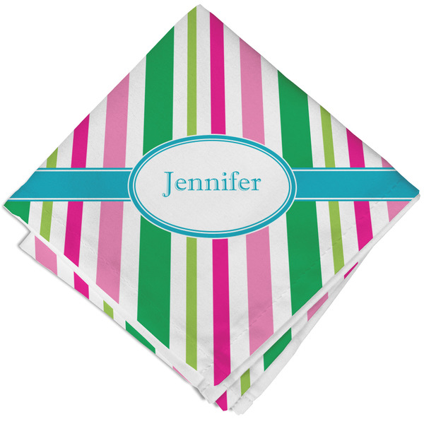 Custom Grosgrain Stripe Cloth Napkin w/ Name or Text