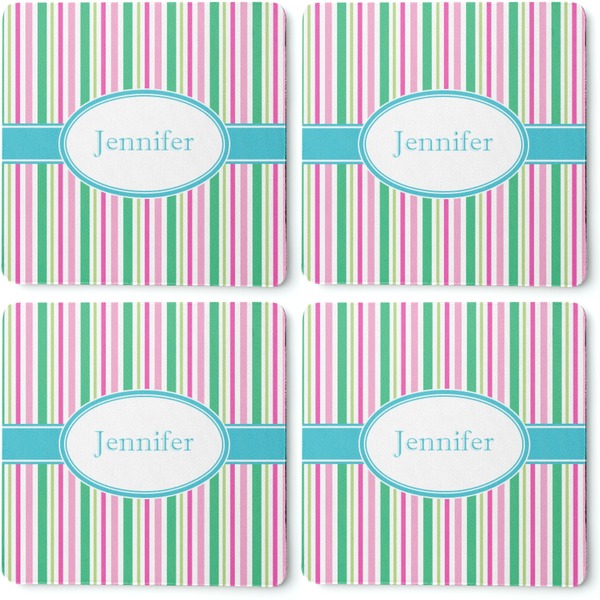 Grosgrain Stripe Coaster Rubber Back - Apvl