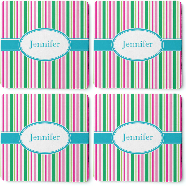 Grosgrain Stripe Coaster Rubber Back - Apvl