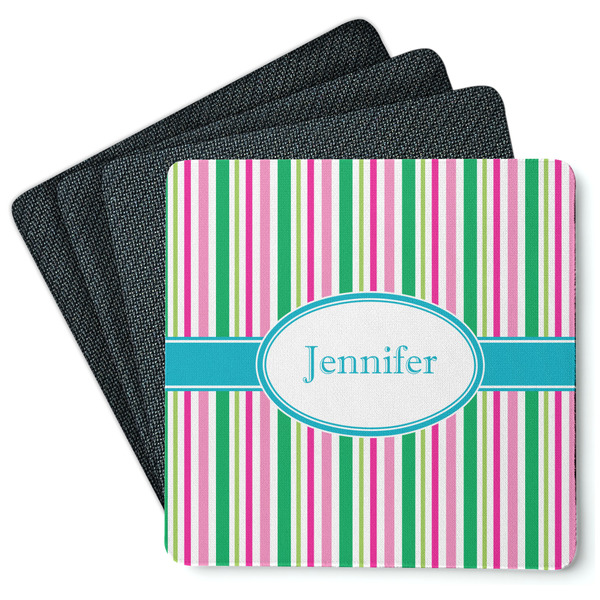 Grosgrain Stripe Coaster Rubber Back - Main
