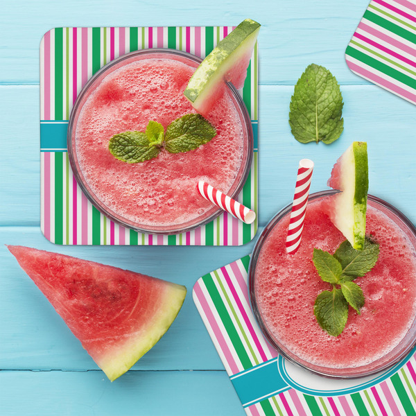 Grosgrain Stripe Coaster Set - LIFESTYLE