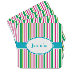 Grosgrain Stripe Cork Coaster - Set of 4 w/ Name or Text