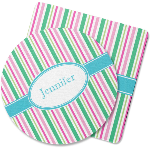 Custom Grosgrain Stripe Rubber Backed Coaster (Personalized)
