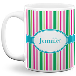 Grosgrain Stripe 11 Oz Coffee Mug - White (Personalized)