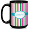 Grosgrain Stripe 15 Oz Coffee Mug - Black (Personalized)