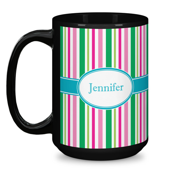 Grosgrain Stripe Coffee Mug - 15 oz - Black