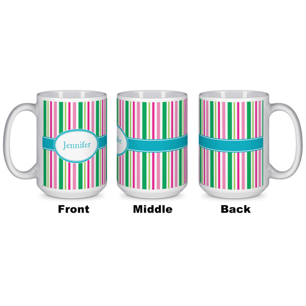 Grosgrain Stripe Coffee Mug - 15 oz - White APPROVAL