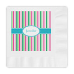 Grosgrain Stripe Embossed Decorative Napkins (Personalized)