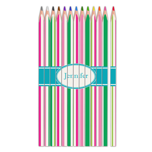 Custom Grosgrain Stripe Colored Pencils (Personalized)
