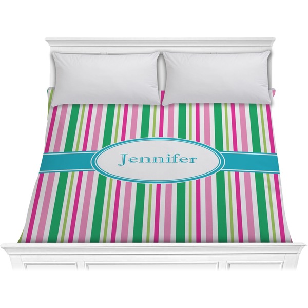 Custom Grosgrain Stripe Comforter - King (Personalized)