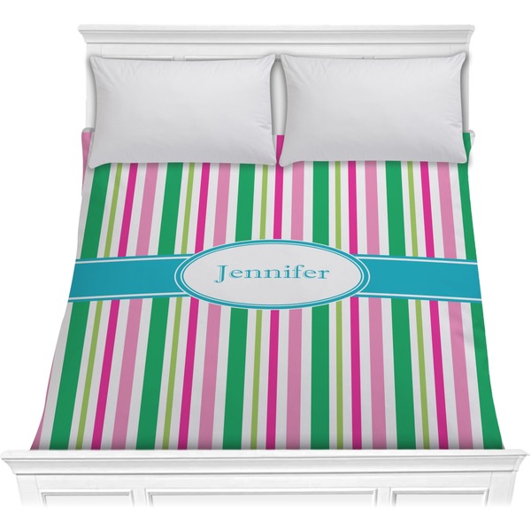 Custom Grosgrain Stripe Comforter - Full / Queen (Personalized)