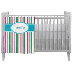 Grosgrain Stripe Crib Comforter / Quilt (Personalized)