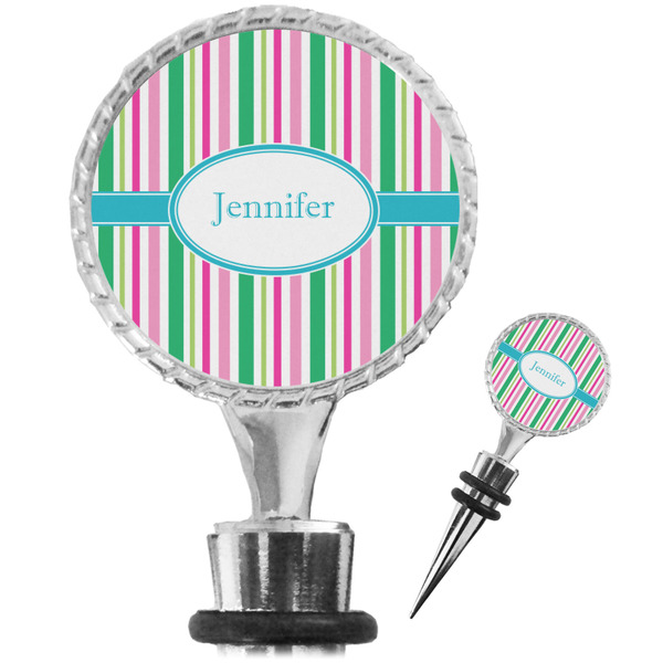 Custom Grosgrain Stripe Wine Bottle Stopper (Personalized)