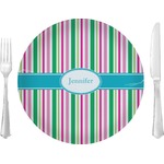Grosgrain Stripe 10" Glass Lunch / Dinner Plates - Single or Set (Personalized)