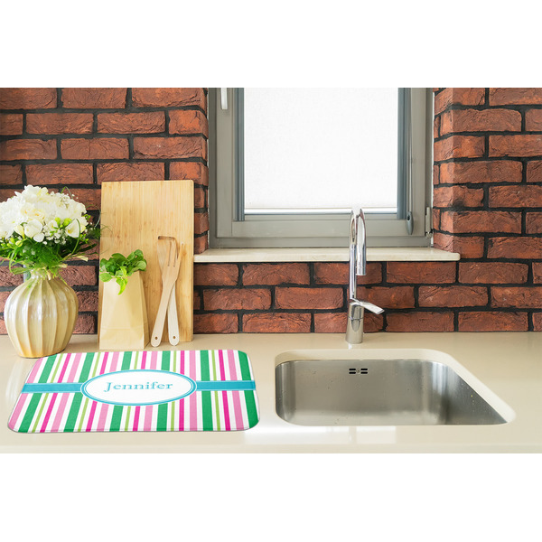 Grosgrain Stripe Dish Drying Mat - LIFESTYLE 2