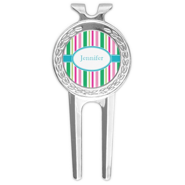 Custom Grosgrain Stripe Golf Divot Tool & Ball Marker (Personalized)