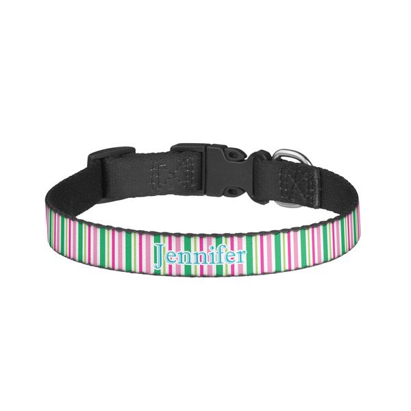 Custom Grosgrain Stripe Dog Collar - Large (Personalized)