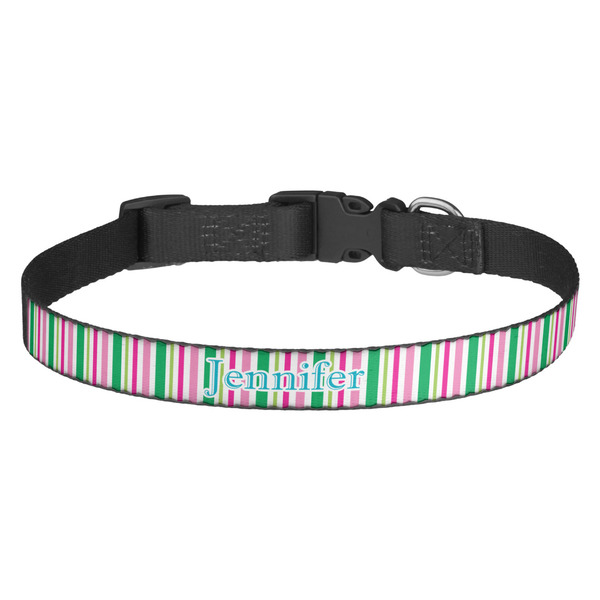 Custom Grosgrain Stripe Dog Collar - Medium (Personalized)