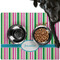 Grosgrain Stripe Dog Food Mat - Large LIFESTYLE