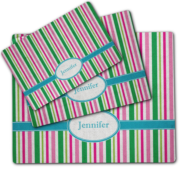 Grosgrain Stripe Dog Food Mat - MAIN (sm, med, lrg)