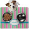 Grosgrain Stripe Dog Food Mat - Medium w/ Name or Text