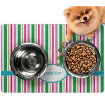 Grosgrain Stripe Dog Food Mat - Small w/ Name or Text