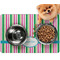 Grosgrain Stripe Dog Food Mat - Small LIFESTYLE