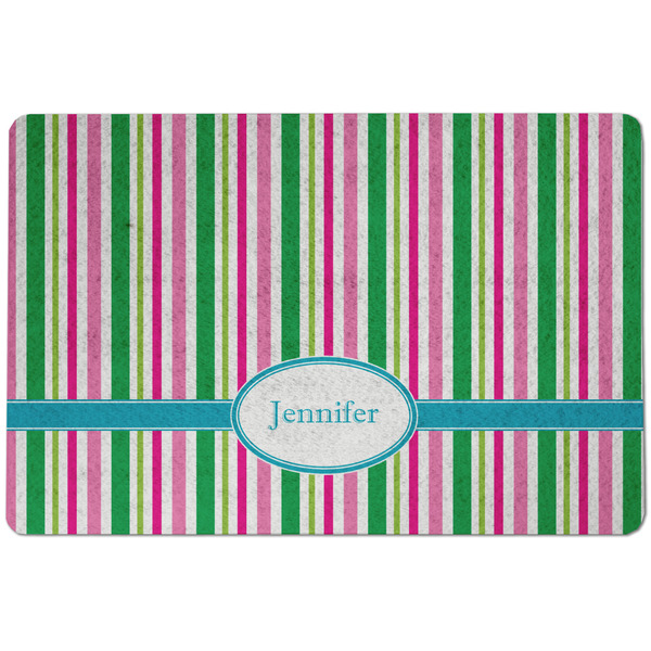 Custom Grosgrain Stripe Dog Food Mat w/ Name or Text