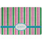 Grosgrain Stripe Dog Food Mat - Small without bowls