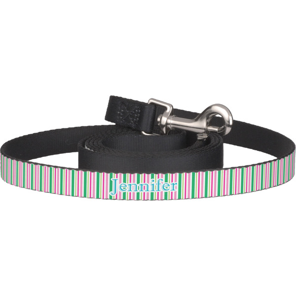 Custom Grosgrain Stripe Dog Leash (Personalized)