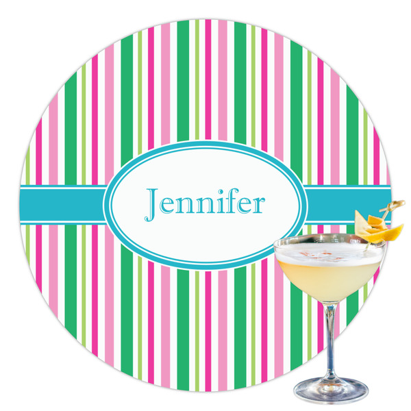 Custom Grosgrain Stripe Printed Drink Topper - 3.5" (Personalized)