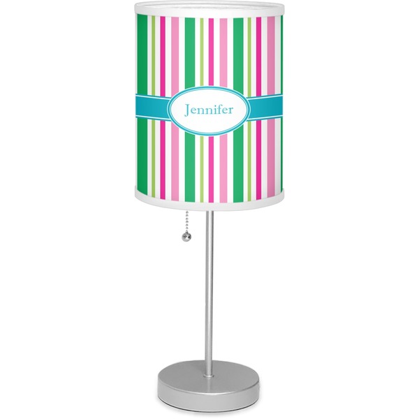 Custom Grosgrain Stripe 7" Drum Lamp with Shade (Personalized)