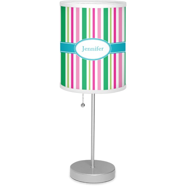 Custom Grosgrain Stripe Lamp with Drum Shade (Personalized)