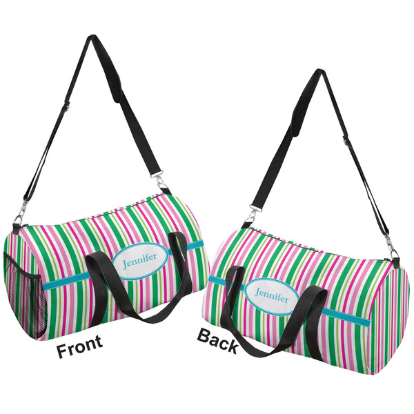 Grosgrain Stripe Duffle bag small front and back sides
