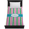 Grosgrain Stripe Duvet Cover - Twin - On Bed - No Prop