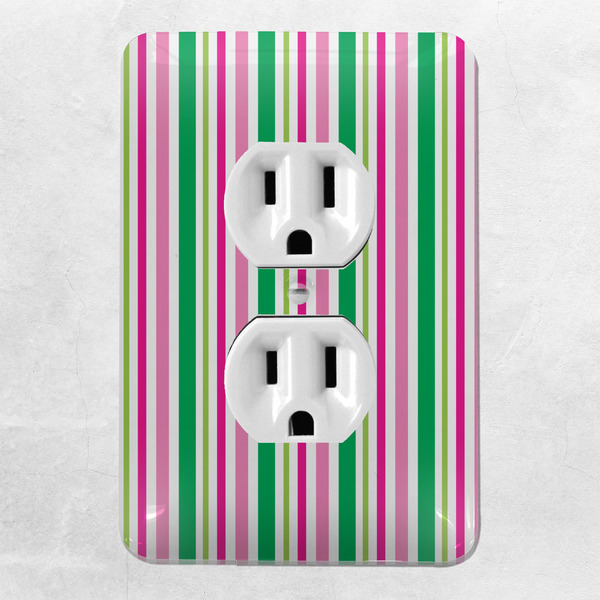 Grosgrain Stripe Electric Outlet Plate - LIFESTYLE