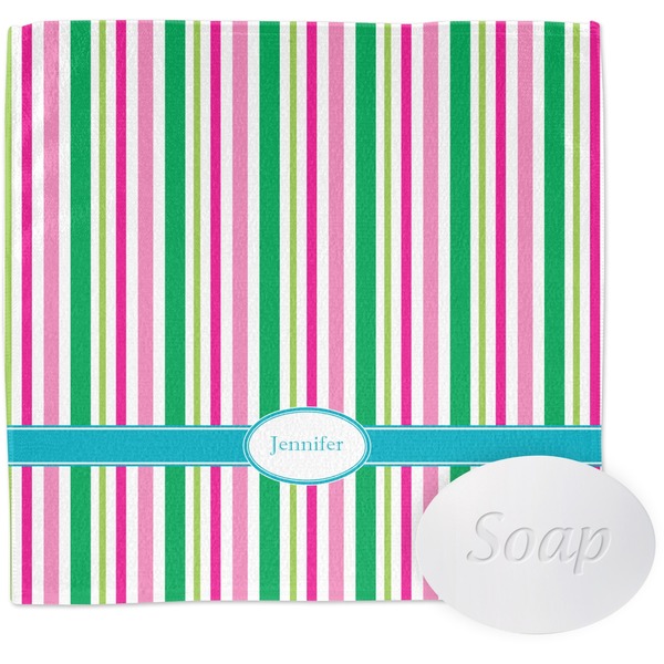 Grosgrain Stripe Wash Cloth with soap