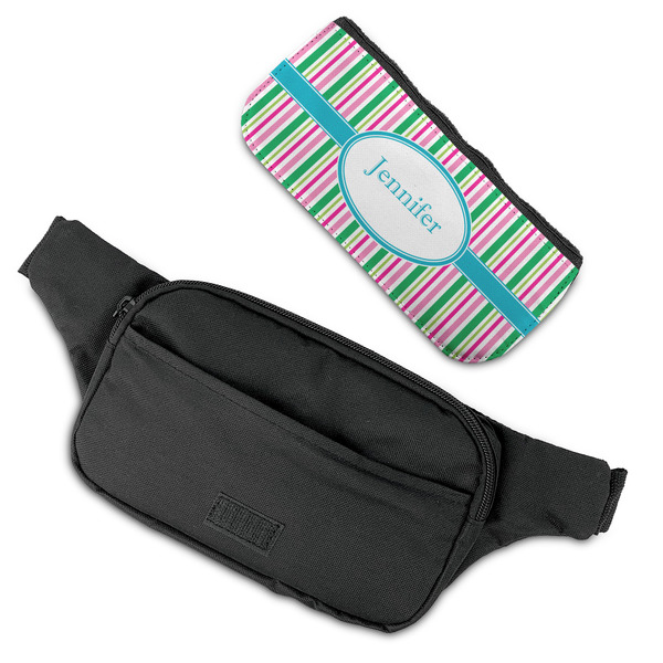 Grosgrain Stripe Fanny Packs - FLAT (flap off)